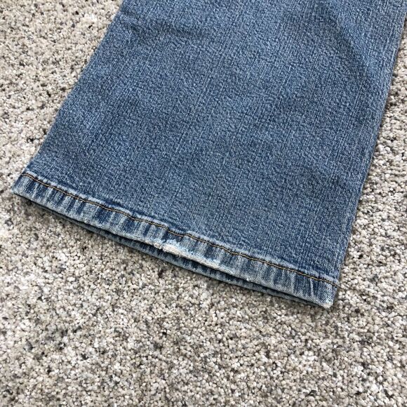 Levis Pants Womens 13 Juniors Blue 518 Super Low Bootcut Distress Jeans 34x31 - Picture 11 of 12